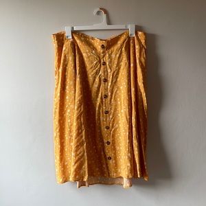 Torrid challis button front midi floral skirt